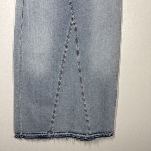 Circus NY Sam Edelman Size 26 Denim Jean Maxi Skirt Blue Calliope Back Slit‎ NEW - Picture 2 of 15